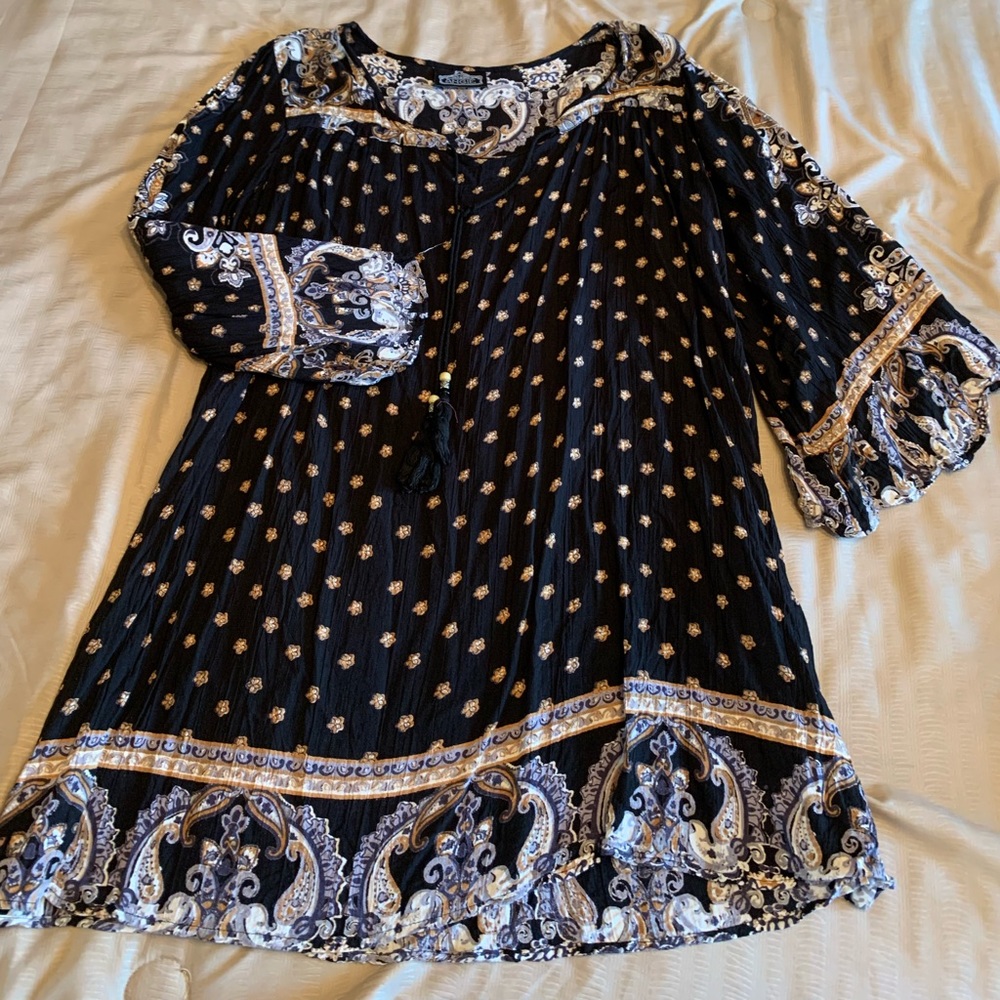 Bohemian flowey long sleeve dress